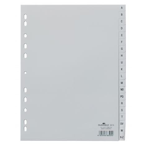 Przekładki Durable A4 PP Szare A-Z